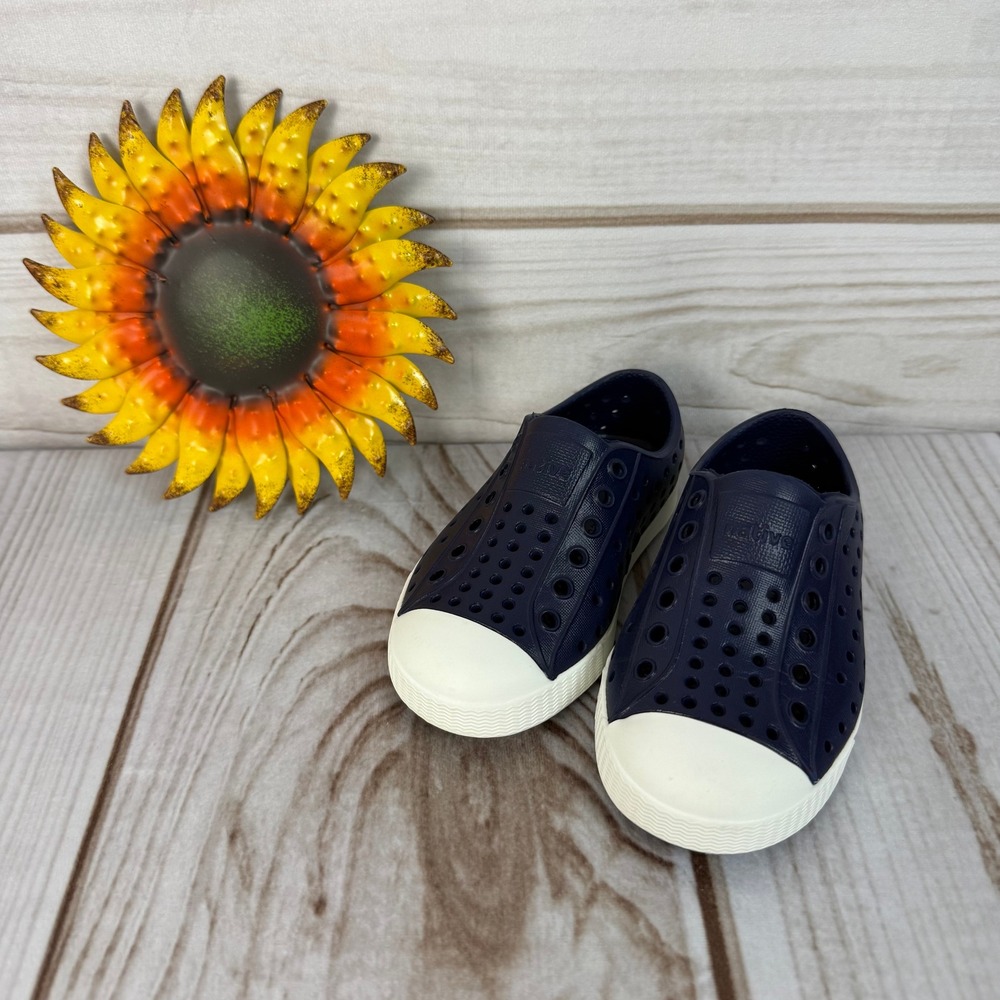 Native Kids Jefferson Navy Blue Slip-On Sneakers/Water Shoes 7C‎